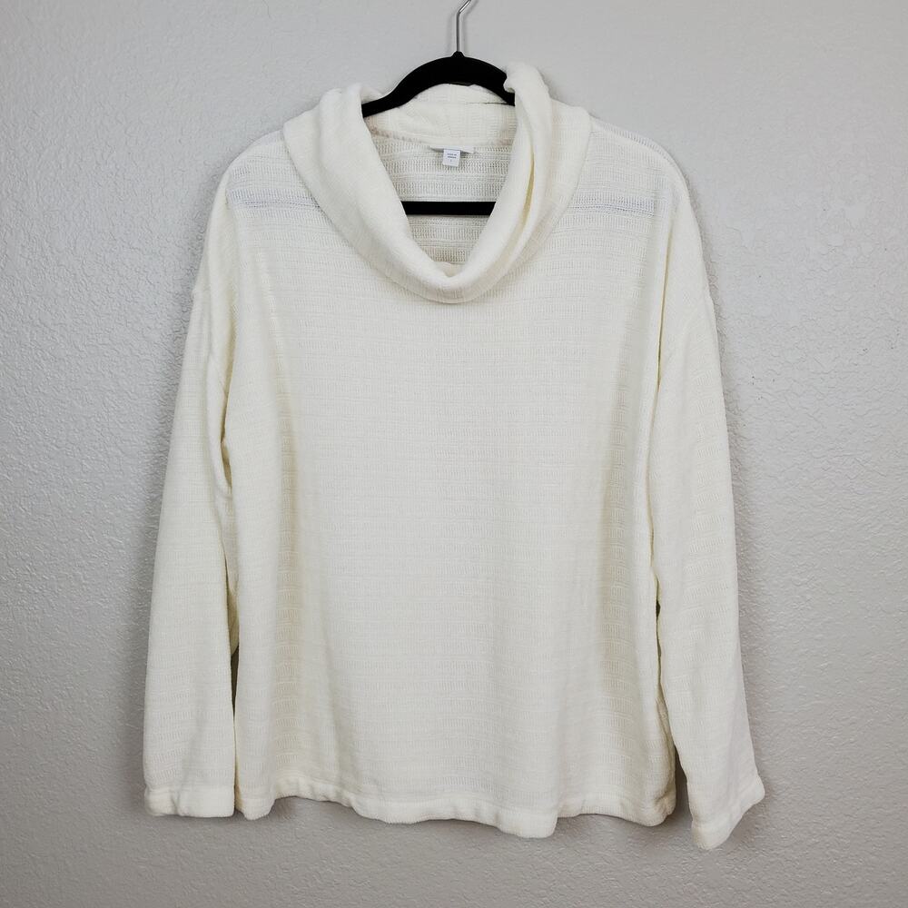 J. Jill Sweater Womens Large Chenille Soft Cowl Neck Knit Popover Soft Cozy Warm